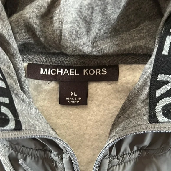 EUC never worn Michael Kors Gray Quilted Vest with High Collar - Picture 2 of 5